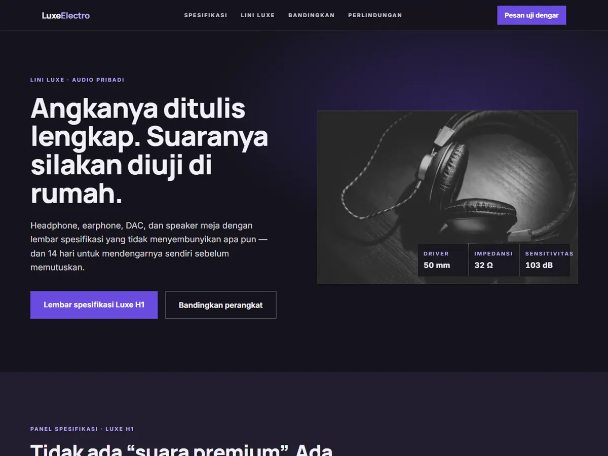 Screenshot of LuxeElectro