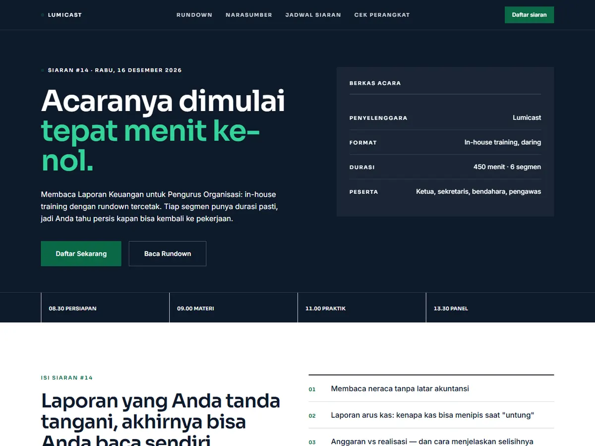 Screenshot of Lumicast